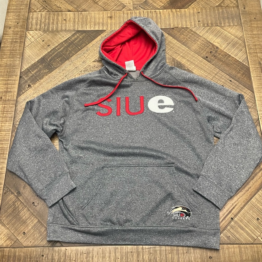 Knights Apparel SIUE Gray and Red Hoodie